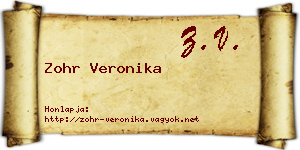 Zohr Veronika névjegykártya